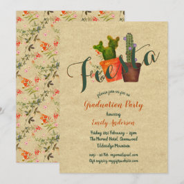 Invitación Partido Mexicano de Graduación Fiesta Rustic Cacti