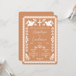 Invitación Partido Mexicano del Bautismo Papel Picado