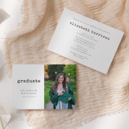 Invitación Partido minimalista de Graduación de Fotografías