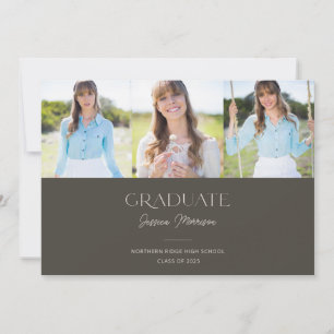 Invitación Partido minimalista de Graduación MultiCollage de