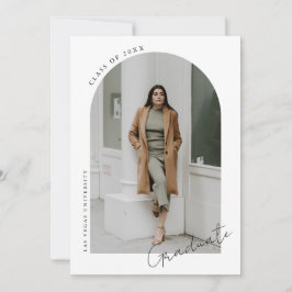 Invitación Partido Moderno de Graduación de Foto Arco Minimal
