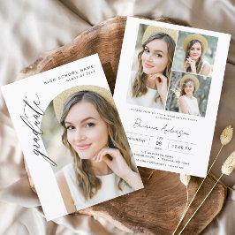 Invitación Partido Moderno de Graduación de Foto Arco Minimal