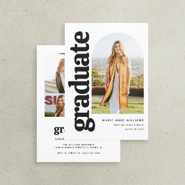 Invitación Partido Moderno de Graduación de Foto Arco Minimal