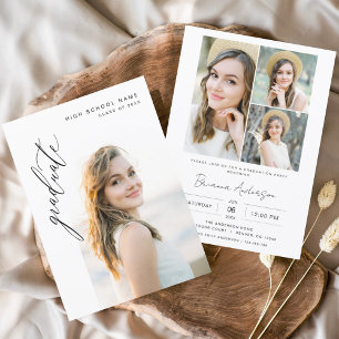 Invitación Partido Moderno de Graduación de Foto Arco Minimal