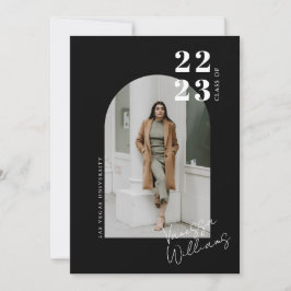 Invitación Partido Moderno de Graduación de Foto Arco Minimal