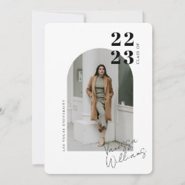 Invitación Partido Moderno de Graduación de Foto Arco Minimal