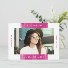 Invitación Partido moderno de graduación de fotografía magent