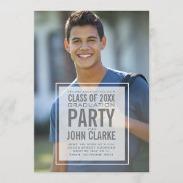 Invitación Partido moderno de graduación de fotografía mascul