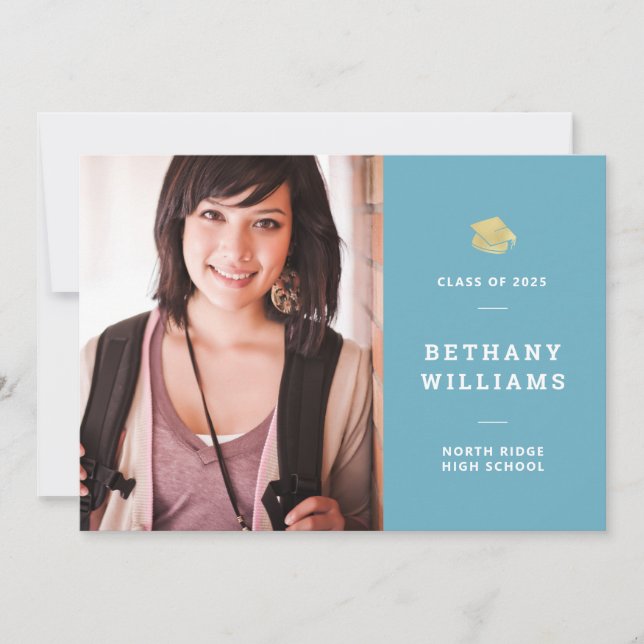 Invitación Partido moderno de graduación de fotografía turque (Anverso)