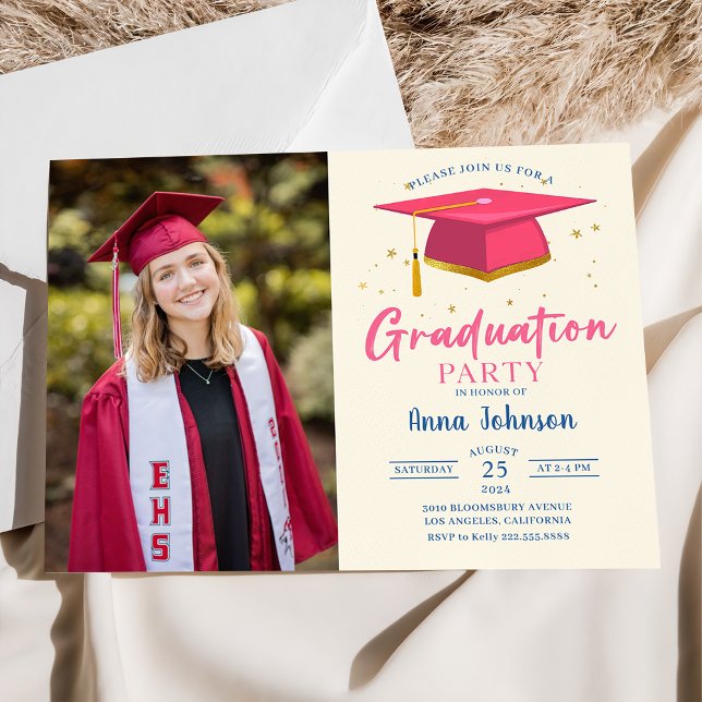 Invitación Partido moderno de graduación de fotografías en gu (Subido por el creador)