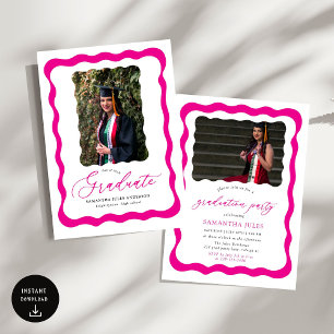Invitación Partido moderno de graduación de fotografías en gu
