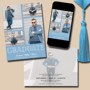 Invitación Partido moderno de graduación fotográfica 5 Polvo 