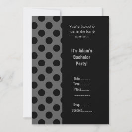 INVITACIÓN PARTIDO MODERNO MASCULINO DE BACHELOR GRIS NEGRO