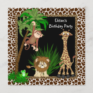 Invitación Partido Nacimiento Safari para Niños