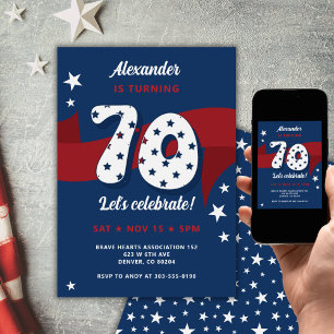 Invitación Partido Patriótico 70 por el Cumpleaños Estrellas