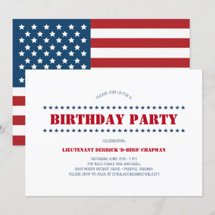 Invitación Partido patriótico de cumpleaños de Estados Unidos