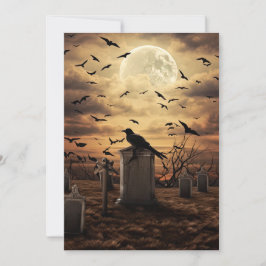 Invitación Partido personalizado Halloween Gothic Raven Grave