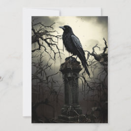 Invitación Partido personalizado Halloween Gothic Raven Grave
