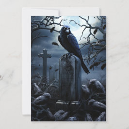 Invitación Partido personalizado Halloween Gothic Raven Grave