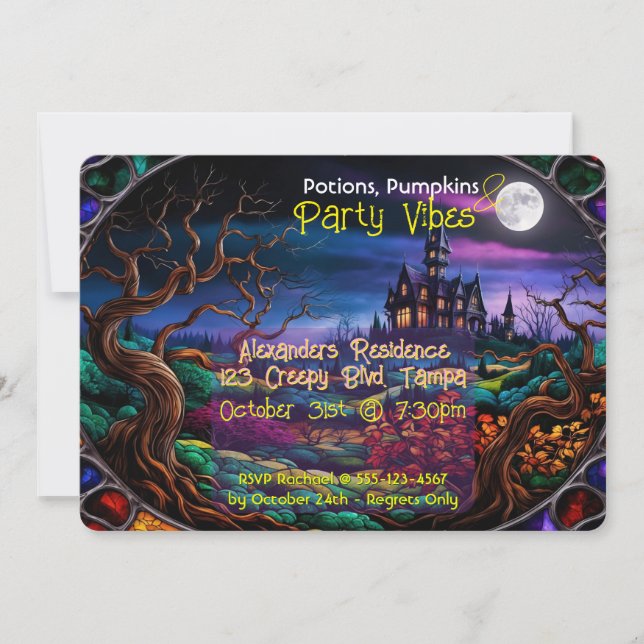 Invitación Partido personalizado Halloween invita a casa embr (Anverso)