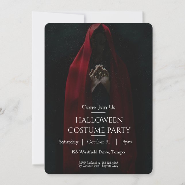 Invitación Partido personalizado Halloween invita a mujer Nun (Anverso)