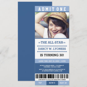 Invitación Partido por el cumpleaños del Blue Sports Ticket i