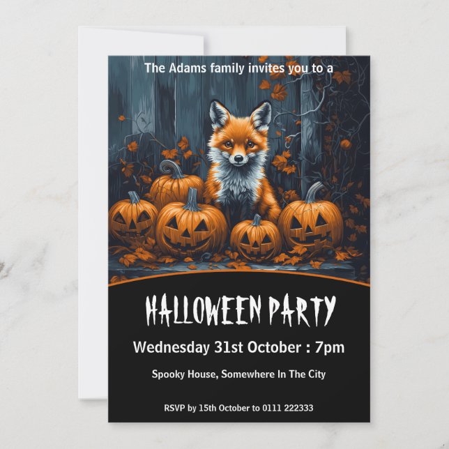 Invitación Partido Red Fox Halloween (Anverso)