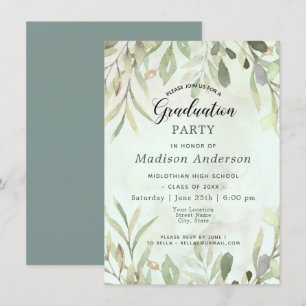 Invitación Partido Romántico de Graduación Botánica de Verdor