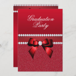 Invitación Partido Romántico de Graduación Roja Ruby