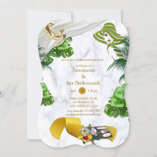 Invitación Partido Romántico Tropical Bridal