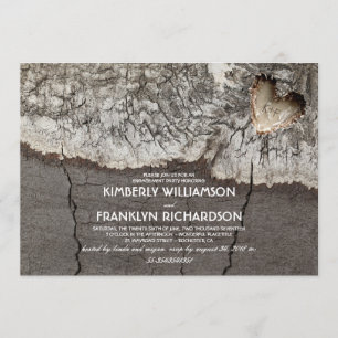 Invitación Partido ruso de compromiso de árbol del corazón de