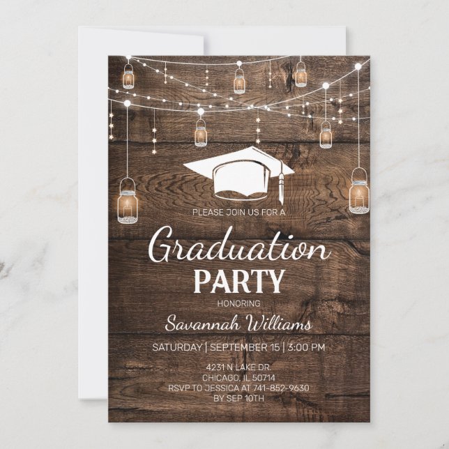 Invitación Partido Rústico de Graduación (Anverso)