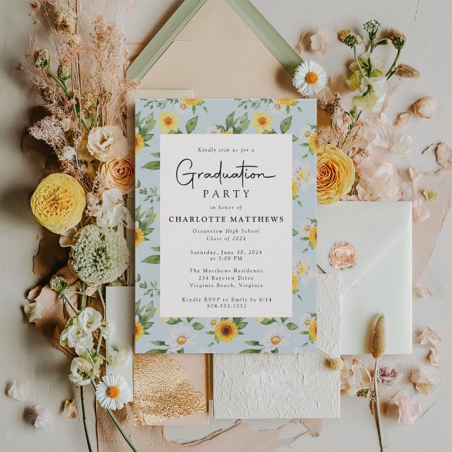 Invitación Partido Rústico de Graduación de Fotos Florales de (Subido por el creador)