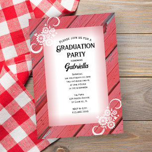 Invitación Partido Rústico de Graduación de Granja Floral de