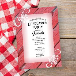 Invitación Partido Rústico de Graduación de Granja Floral de