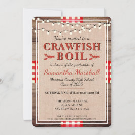 Invitación Partido Rústico de Graduación del Crawfish Boil