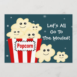 Invitación Partido temático de la película Kawaii Popcorn
