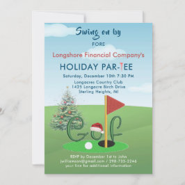 Invitación Partido temático del golf de Navidades empresarial