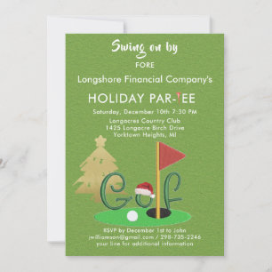 Invitación Partido temático del golf de Navidades empresarial