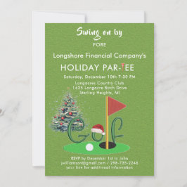 Invitación Partido temático del golf de Navidades empresarial