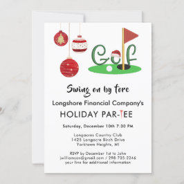 Invitación Partido temático del golf de Navidades empresarial