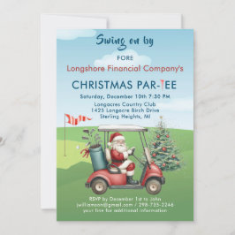 Invitación Partido temático del golf de Navidades empresarial