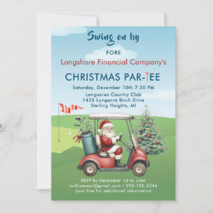 Invitación Partido temático del golf de Navidades empresarial