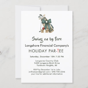 Invitación Partido temático del golf de Navidades empresarial