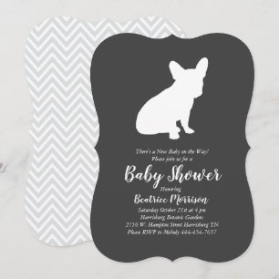 Invitación Partido temático francés del Bulldog - Baby Shower