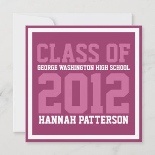 Invitación Partido Uniforme de Graduación Berry de Chica Depo