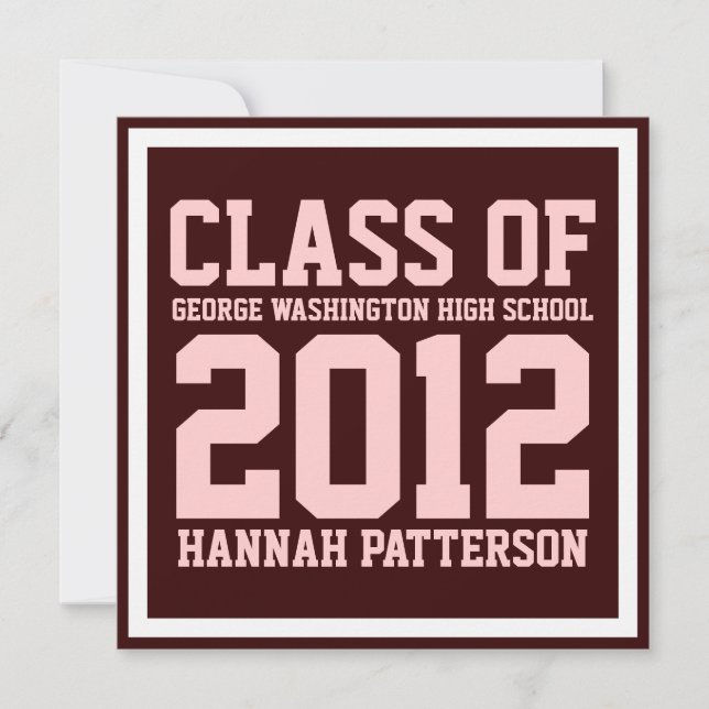 Invitación Partido Uniforme de Graduación Rosa Chica Deportiv (Anverso)