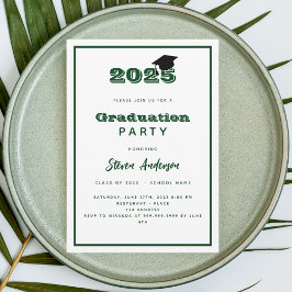 Invitación Partido Verde de Graduación Blanca 2025