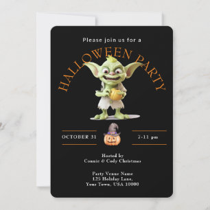 Invitación Partido Verde Goblin HALLOWEEN