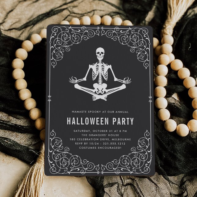 Invitación Partido Zen Skeleton Halloween (Subido por el creador)